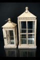 SET OF 2 WOOD LANTERNS WITH BEADED DETAIL [479383] SHIP PALLET ONLY